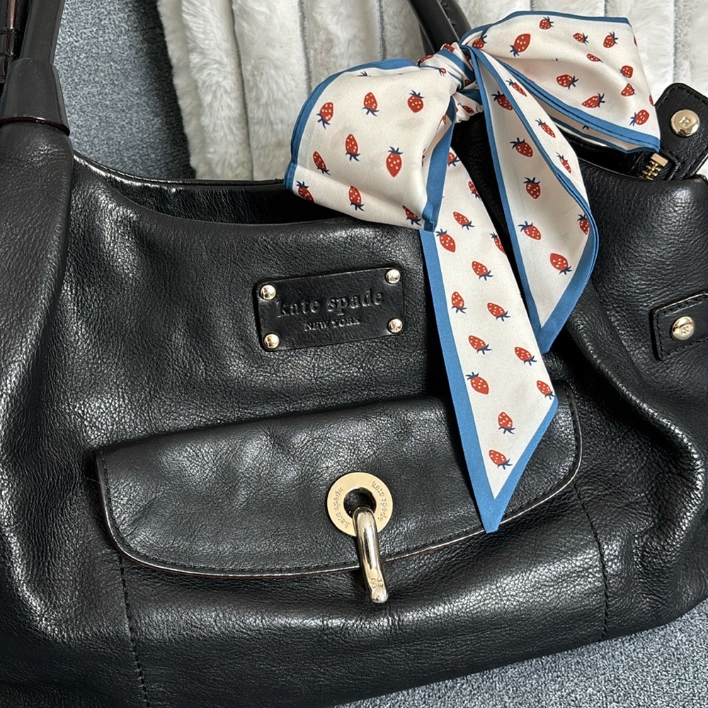 Kate Spade Stevie Black Leather Satchel Purse Bag - Picture 4 of 13
